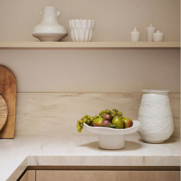 Lomio Ceramic Pot – White Neutral (33 cm)