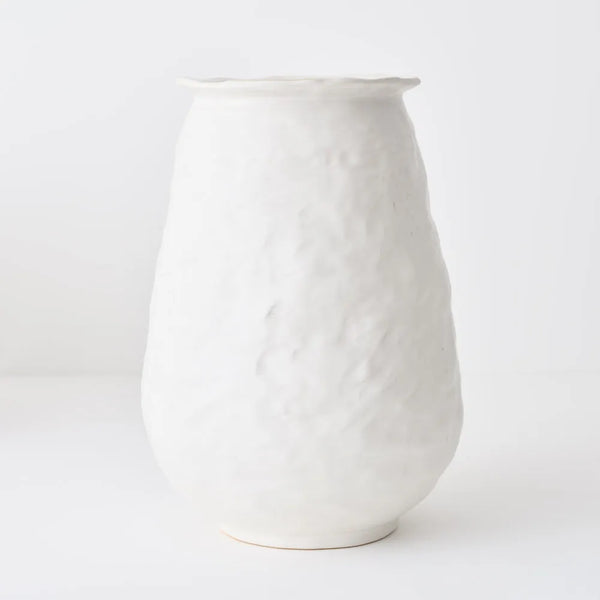 Lomio Ceramic Pot – White Neutral (33 cm)