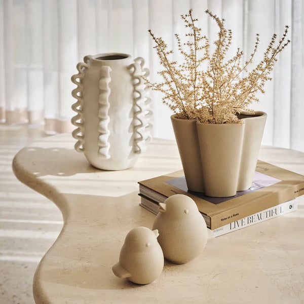 Novalene Ceramic Pot - White Neutral (30cm)