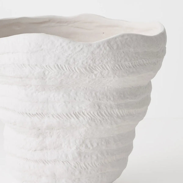Ulrika Textured Ceramic Pot - White (24cm)